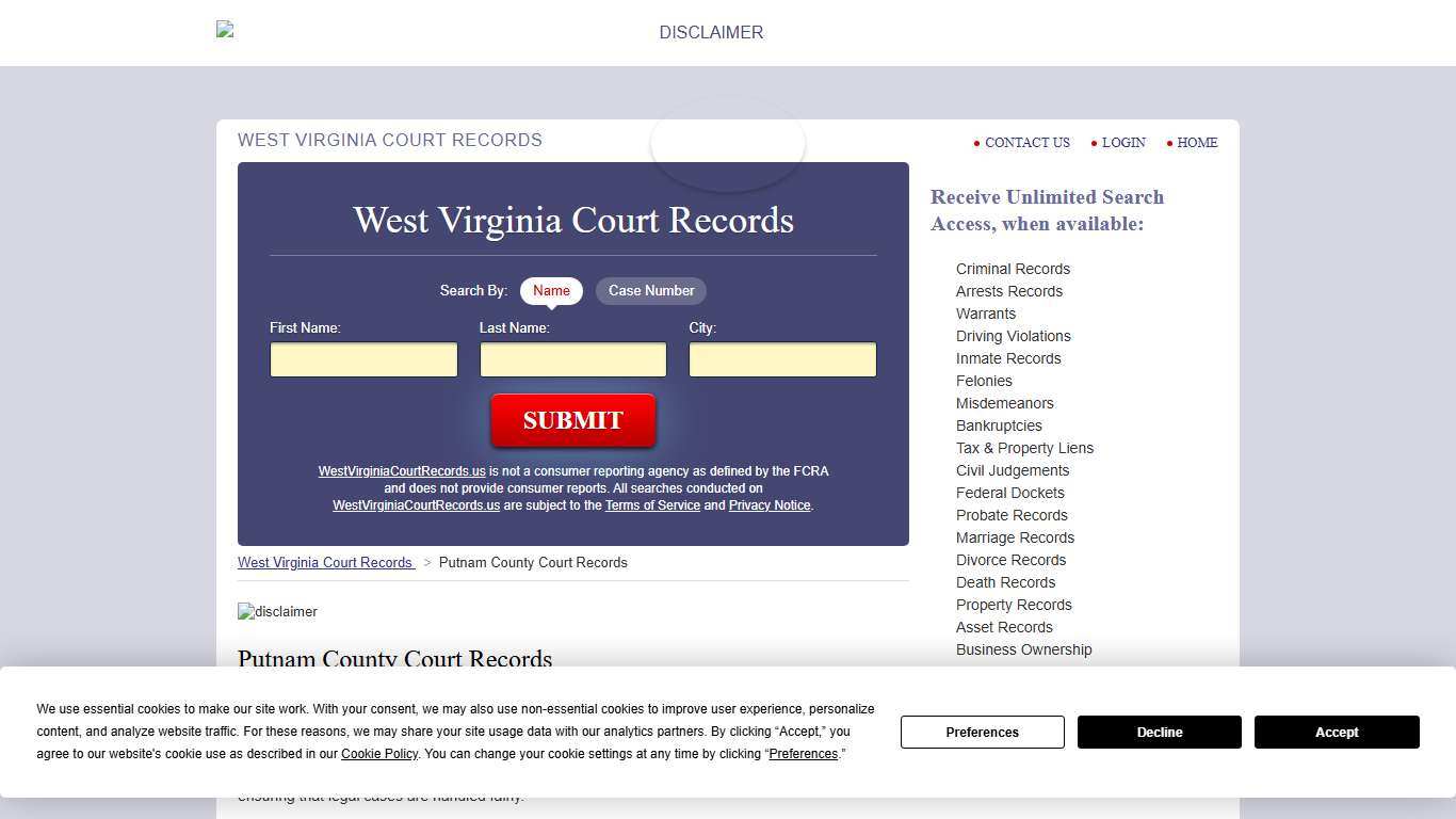 Putnam County Court Records WestVirginiaCourtRecords.us